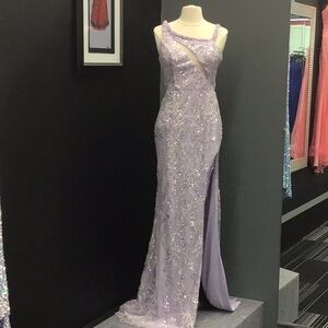 Nina Canacci Purple One Shoulder Gown for Prom